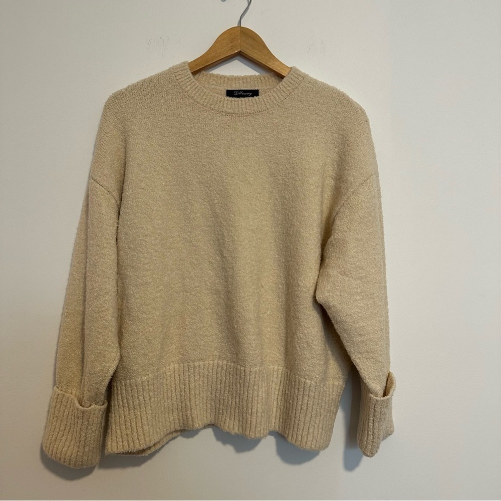 LILLUSORY oversized apricot cream sweater - Picture 3 of 7